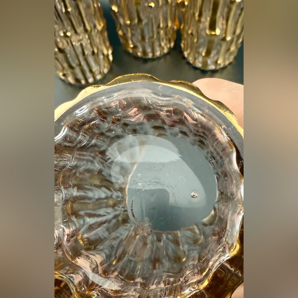 4 Imperial Glass. “Bambu Gold” 14oz raised 24kt gold. Highball - Picture 10 of 15